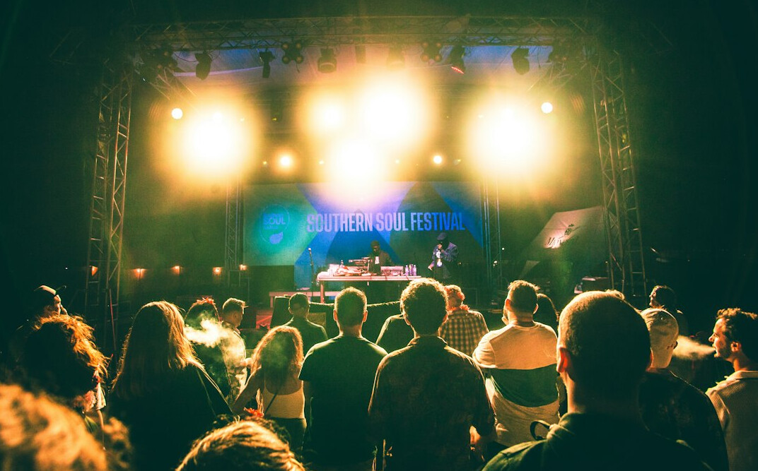 Audience at a stage event
