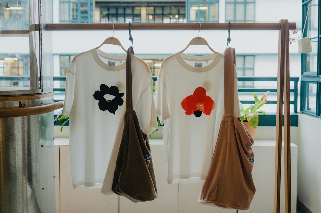 Clothing rack in a fashion boutique